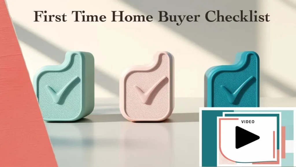 picture of three checkboxes representing three to do items for first time home buyers.