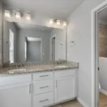 Photo of a master bathroom.