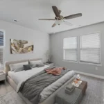 Photo of a master bedroom.