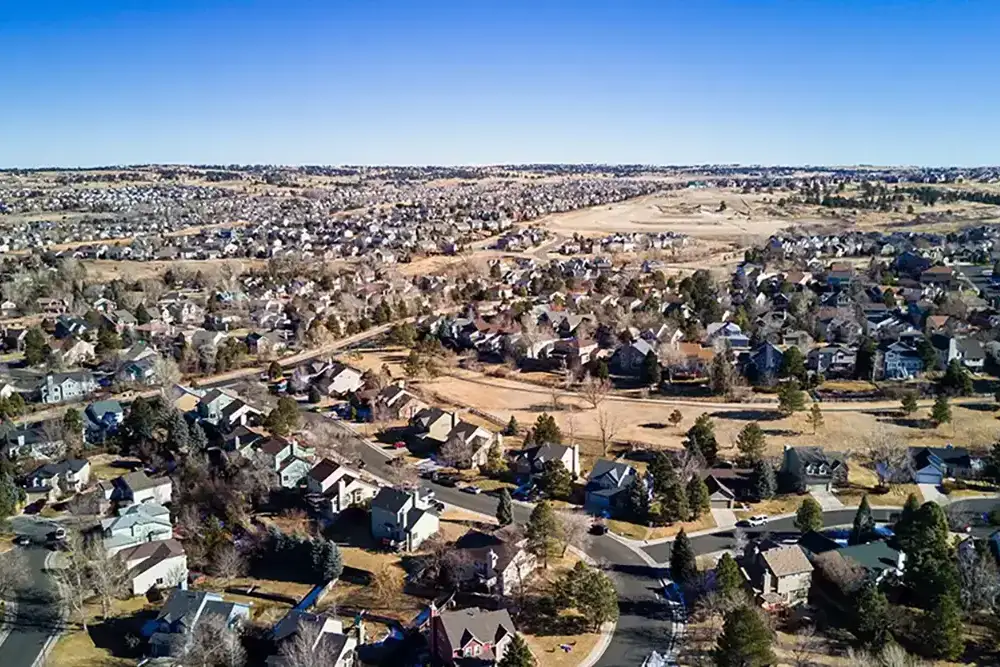 Photo of a neighborhood in Parker, Colorado.